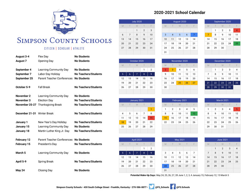 Franklin County Ky School Calendar. 
